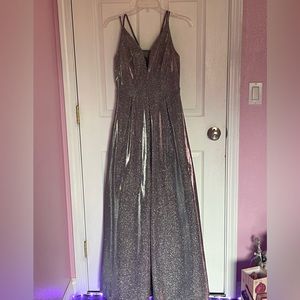 Light pink sparkling gown, size 7.